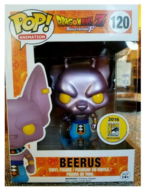 Dragon Ball Z Resurrection F - Beerus Metallic Ver. SDCC Exclusive Funko Pop with Beerus Trading Card - Click Image to Close